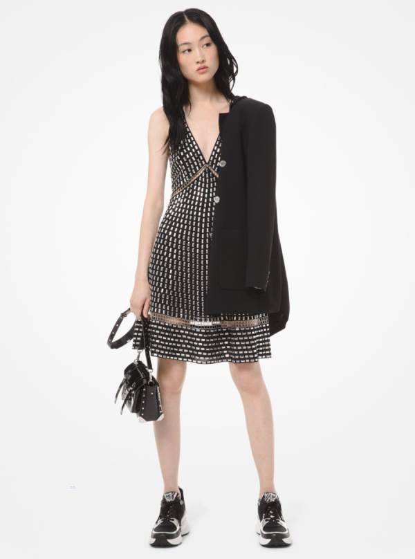 Damske Saty Michael Kors Embellished Georgette Čierne - Oblecenie Michael Kors Lacne | ATKRZ-6259